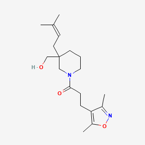[1-[3-(3,5-dimethyl-4-isoxazolyl)propanoyl]-3-(3-methyl-2-buten-1-yl)-3-piperidinyl]methanol