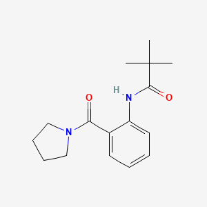 molecular formula C16H22N2O2 B5620959 2,2-dimethyl-N-[2-(1-pyrrolidinylcarbonyl)phenyl]propanamide 