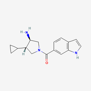 molecular formula C16H19N3O B5620973 (3R*,4S*)-4-cyclopropyl-1-(1H-indol-6-ylcarbonyl)pyrrolidin-3-amine 