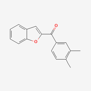 molecular formula C17H14O2 B5621027 1-benzofuran-2-yl(3,4-dimethylphenyl)methanone 