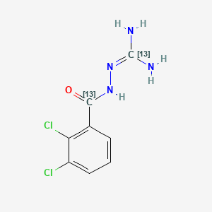 molecular formula C8H8Cl2N4O B562103 2,3-Dichlorobenzamidyl Guanidine-13C2 CAS No. 1185047-08-8