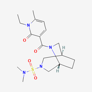 molecular formula C18H28N4O4S B5621040 (1R*,5R*)-6-[(1-ethyl-6-methyl-2-oxo-1,2-dihydropyridin-3-yl)carbonyl]-N,N-dimethyl-3,6-diazabicyclo[3.2.2]nonane-3-sulfonamide 