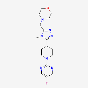 molecular formula C17H24FN7O B5621052 4-({5-[1-(5-fluoropyrimidin-2-yl)piperidin-4-yl]-4-methyl-4H-1,2,4-triazol-3-yl}methyl)morpholine 