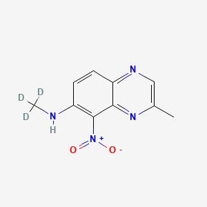 molecular formula C10H10N4O2 B562106 2-Methyl-7-methylamino-d3-8-nitro-quinoxaline CAS No. 1020718-63-1