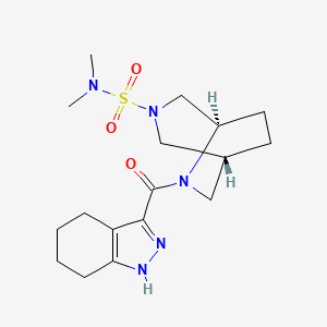 molecular formula C17H27N5O3S B5621067 (1R*,5R*)-N,N-dimethyl-6-(4,5,6,7-tetrahydro-1H-indazol-3-ylcarbonyl)-3,6-diazabicyclo[3.2.2]nonane-3-sulfonamide 