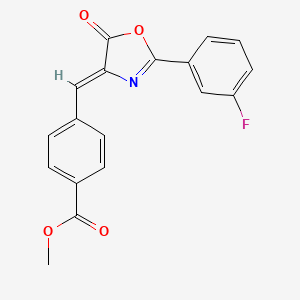 molecular formula C18H12FNO4 B5621069 methyl 4-{[2-(3-fluorophenyl)-5-oxo-1,3-oxazol-4(5H)-ylidene]methyl}benzoate 