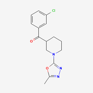 molecular formula C15H16ClN3O2 B5621082 (3-chlorophenyl)[1-(5-methyl-1,3,4-oxadiazol-2-yl)piperidin-3-yl]methanone 