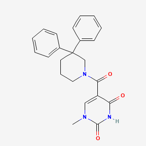 molecular formula C23H23N3O3 B5621101 5-[(3,3-diphenylpiperidin-1-yl)carbonyl]-1-methylpyrimidine-2,4(1H,3H)-dione 