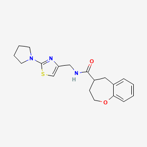 molecular formula C19H23N3O2S B5621103 N-[(2-pyrrolidin-1-yl-1,3-thiazol-4-yl)methyl]-2,3,4,5-tetrahydro-1-benzoxepine-4-carboxamide 