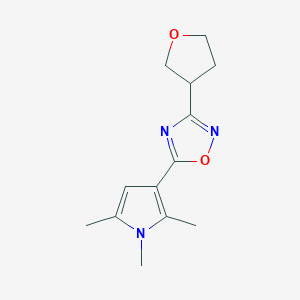 molecular formula C13H17N3O2 B5621113 3-(tetrahydrofuran-3-yl)-5-(1,2,5-trimethyl-1H-pyrrol-3-yl)-1,2,4-oxadiazole 