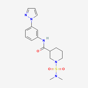 molecular formula C17H23N5O3S B5621123 1-[(dimethylamino)sulfonyl]-N-[3-(1H-pyrazol-1-yl)phenyl]piperidine-3-carboxamide 