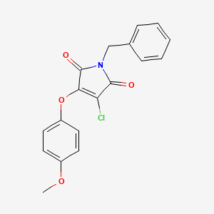 molecular formula C18H14ClNO4 B5621130 1-benzyl-3-chloro-4-(4-methoxyphenoxy)-1H-pyrrole-2,5-dione 