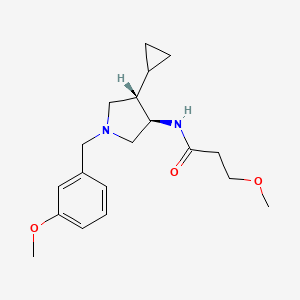 molecular formula C19H28N2O3 B5621147 N-[rel-(3R,4S)-4-cyclopropyl-1-(3-methoxybenzyl)-3-pyrrolidinyl]-3-methoxypropanamide hydrochloride 
