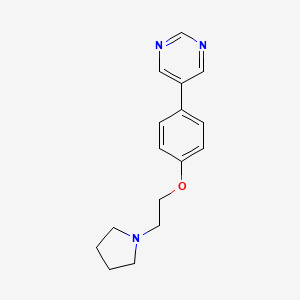 molecular formula C16H19N3O B5621165 5-[4-(2-pyrrolidin-1-ylethoxy)phenyl]pyrimidine 