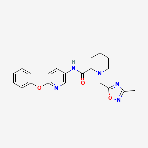 molecular formula C21H23N5O3 B5621192 1-[(3-methyl-1,2,4-oxadiazol-5-yl)methyl]-N-(6-phenoxypyridin-3-yl)piperidine-2-carboxamide 