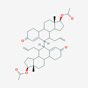 B056212 [(6S,7S,13S,17S)-6-[(6S,7S,13S,17S)-17-acetyloxy-13-methyl-3-oxo-7-prop-2-enyl-2,6,7,8,9,10,11,12,14,15,16,17-dodecahydro-1H-cyclopenta[a]phenanthren-6-yl]-13-methyl-3-oxo-7-prop-2-enyl-2,6,7,8,9,10,11,12,14,15,16,17-dodecahydro-1H-cyclopenta[a]phenanthren-17-yl] acetate CAS No. 119020-36-9