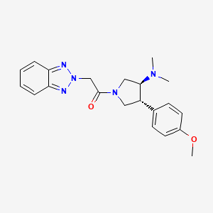molecular formula C21H25N5O2 B5621202 (3S*,4R*)-1-(2H-1,2,3-benzotriazol-2-ylacetyl)-4-(4-methoxyphenyl)-N,N-dimethylpyrrolidin-3-amine 