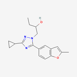 molecular formula C18H21N3O2 B5621213 1-[3-cyclopropyl-5-(2-methyl-1-benzofuran-5-yl)-1H-1,2,4-triazol-1-yl]butan-2-ol 