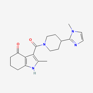molecular formula C19H24N4O2 B5621219 2-methyl-3-{[4-(1-methyl-1H-imidazol-2-yl)piperidin-1-yl]carbonyl}-1,5,6,7-tetrahydro-4H-indol-4-one 