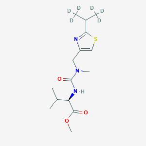 molecular formula C15H25N3O3S B562123 N-[[N-Methyl-N-[(2-isopropyl-1,1,1,3,3,3-d6]-4-thiazolyl)methyl)amino]carbonyl-L-valine Methyl Ester CAS No. 1331897-89-2