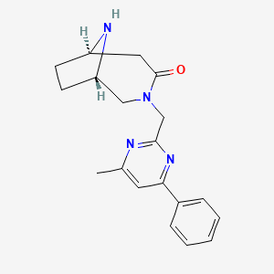 molecular formula C19H22N4O B5621276 rel-(1S,6R)-3-[(4-methyl-6-phenyl-2-pyrimidinyl)methyl]-3,9-diazabicyclo[4.2.1]nonan-4-one hydrochloride 