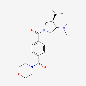 molecular formula C21H31N3O3 B5621278 (3S*,4R*)-4-isopropyl-N,N-dimethyl-1-[4-(4-morpholinylcarbonyl)benzoyl]-3-pyrrolidinamine 