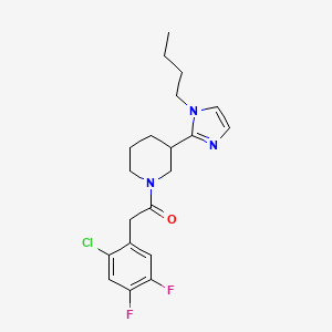 molecular formula C20H24ClF2N3O B5621292 3-(1-butyl-1H-imidazol-2-yl)-1-[(2-chloro-4,5-difluorophenyl)acetyl]piperidine 