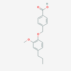 molecular formula C18H20O4 B5621296 4-[(2-methoxy-4-propylphenoxy)methyl]benzoic acid 