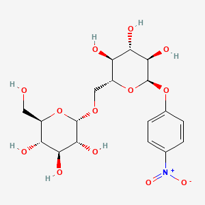 molecular formula C18H25NO13 B562131 6-O-alfa-D-glucopiranosil-alfa-D-glucopiranósido de 4-nitrofenilo CAS No. 136734-56-0