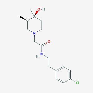 N-[2-(4-chlorophenyl)ethyl]-2-[(3R*,4S*)-4-hydroxy-3,4-dimethyl-1-piperidinyl]acetamide