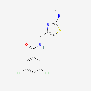 3,5-dichloro-N-{[2-(dimethylamino)-1,3-thiazol-4-yl]methyl}-4-methylbenzamide