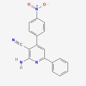 molecular formula C18H12N4O2 B5621373 2-amino-4-(4-nitrophenyl)-6-phenylnicotinonitrile 