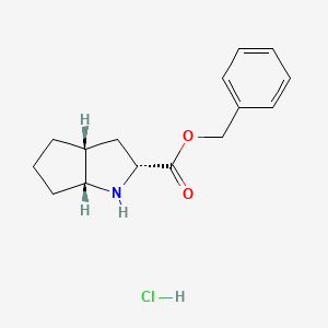 molecular formula C15H20ClNO2 B562139 (R,R,R)-2-Azabicyclo[3.3.0]octane-3-carboxylic Acid Benzyl Ester Hydrochloride Salt CAS No. 138877-09-5