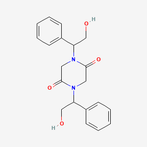 molecular formula C20H22N2O4 B562140 1,4-ビス-(2-ヒドロキシ-1-フェニルエチル)ピペラジン-2,5-ジオン CAS No. 7592-99-6