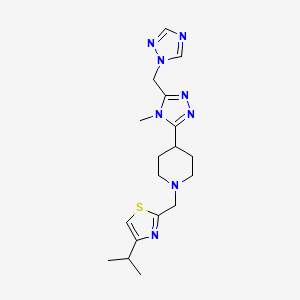 1-[(4-isopropyl-1,3-thiazol-2-yl)methyl]-4-[4-methyl-5-(1H-1,2,4-triazol-1-ylmethyl)-4H-1,2,4-triazol-3-yl]piperidine