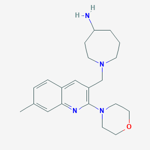 molecular formula C21H30N4O B5621424 1-{[7-methyl-2-(4-morpholinyl)-3-quinolinyl]methyl}-4-azepanamine dihydrochloride 
