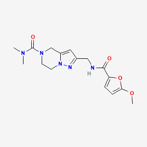 molecular formula C16H21N5O4 B5621492 2-{[(5-methoxy-2-furoyl)amino]methyl}-N,N-dimethyl-6,7-dihydropyrazolo[1,5-a]pyrazine-5(4H)-carboxamide 