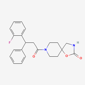 molecular formula C22H23FN2O3 B5621497 8-[3-(2-fluorophenyl)-3-phenylpropanoyl]-1-oxa-3,8-diazaspiro[4.5]decan-2-one 