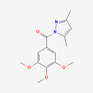 molecular formula C15H18N2O4 B5621540 3,5-dimethyl-1-(3,4,5-trimethoxybenzoyl)-1H-pyrazole CAS No. 108132-57-6