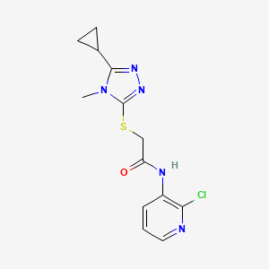 molecular formula C13H14ClN5OS B5621584 N-(2-chloro-3-pyridinyl)-2-[(5-cyclopropyl-4-methyl-4H-1,2,4-triazol-3-yl)thio]acetamide 