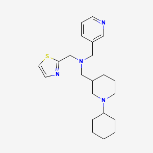 molecular formula C22H32N4S B5621604 1-(1-cyclohexyl-3-piperidinyl)-N-(3-pyridinylmethyl)-N-(1,3-thiazol-2-ylmethyl)methanamine 