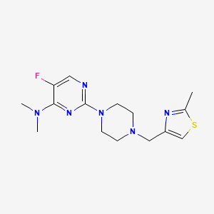 5-fluoro-N,N-dimethyl-2-{4-[(2-methyl-1,3-thiazol-4-yl)methyl]piperazin-1-yl}pyrimidin-4-amine