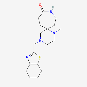 molecular formula C18H28N4OS B5621622 1-methyl-4-(4,5,6,7-tetrahydro-1,3-benzothiazol-2-ylmethyl)-1,4,9-triazaspiro[5.6]dodecan-10-one 