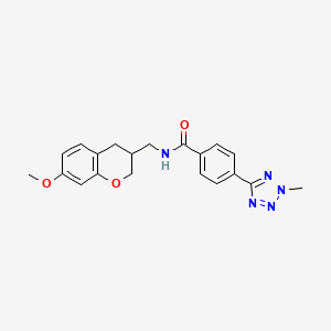 molecular formula C20H21N5O3 B5621648 N-[(7-methoxy-3,4-dihydro-2H-chromen-3-yl)methyl]-4-(2-methyl-2H-tetrazol-5-yl)benzamide 