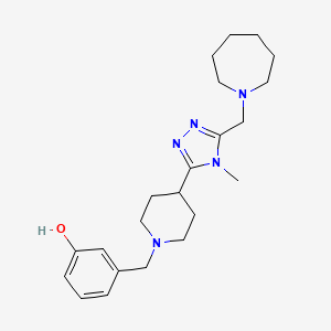 molecular formula C22H33N5O B5621652 3-({4-[5-(azepan-1-ylmethyl)-4-methyl-4H-1,2,4-triazol-3-yl]piperidin-1-yl}methyl)phenol 