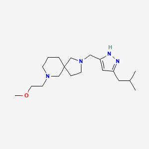 molecular formula C19H34N4O B5621659 2-[(5-isobutyl-1H-pyrazol-3-yl)methyl]-7-(2-methoxyethyl)-2,7-diazaspiro[4.5]decane 