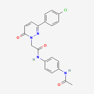 molecular formula C20H17ClN4O3 B5621695 N-[4-(acetylamino)phenyl]-2-[3-(4-chlorophenyl)-6-oxo-1(6H)-pyridazinyl]acetamide 