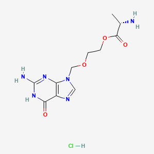 B562171 9-[[2-(alpha-L-Alanyloxy)ethoxy]methyl]guanine Hydrochloride CAS No. 84499-63-8