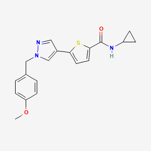 molecular formula C19H19N3O2S B5621711 N-cyclopropyl-5-[1-(4-methoxybenzyl)-1H-pyrazol-4-yl]thiophene-2-carboxamide 