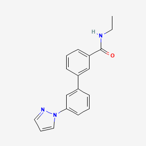 molecular formula C18H17N3O B5621716 N-ethyl-3'-(1H-pyrazol-1-yl)biphenyl-3-carboxamide 